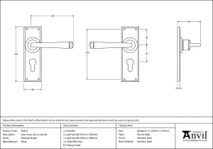 From The Anvil Polished Nickel Avon Lever Euro Lock Set