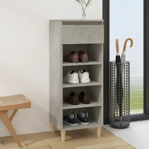 Berkfield Shoe Cabinet Concrete Grey 40x36x105 cm Engineered Wood