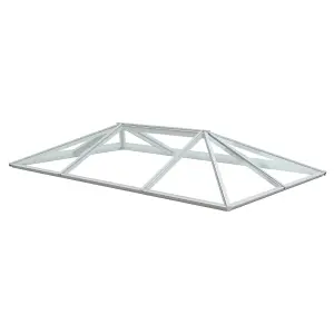 Atlas White Regular Roof lantern with Self Clean Solar Clear glass, (L)3m (W)2m (H)570mm