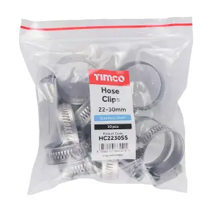 TIMCO Hose Clips A2 Stainless Steel - 22-30mm