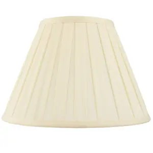 18" Tapered Drum Lamp Shade Cream Box Pleated Fabric Cover Classic & Elegant