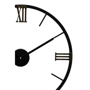 Interiors by Premier Round Black Metal Wall Clock