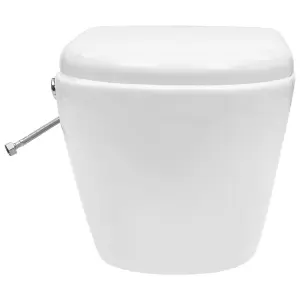 Berkfield Wall Hung Rimless Toilet with Bidet Function Ceramic White