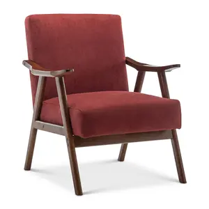 Fabric Cotton Burgundy Selma Accent Chair