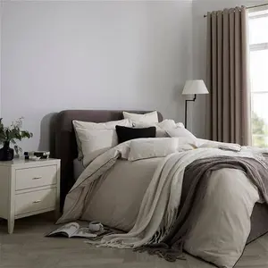 DUSK Cambridge 200 Thread Count Duvet Cover - Natural/Black - King Size