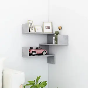 Wall Cube Shelf 80x15x78.5 cm Engineered Wood Grey