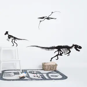 Set of Three Skeleton Dinosaurs Wall Stickers