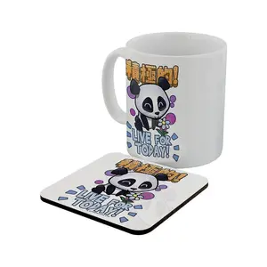 Handa Panda Live For Today Mug & Coaster Set White (One Size)