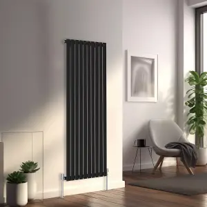 Right Radiators 1600x680 mm Vertical Single Flat Panel Designer Radiator Black