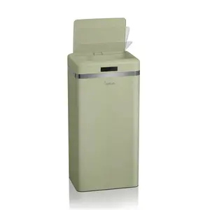 Retro Metal Motion Sensor Rubbish Bin - 45L Green