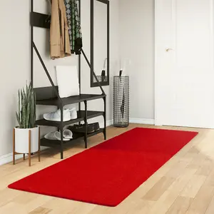 Rug OVIEDO Short Pile Red 80x250 cm