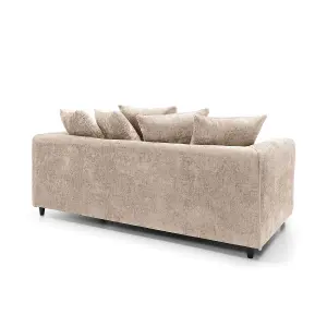 Harriet Crushed Chenille 3 Seater Sofa in Cream