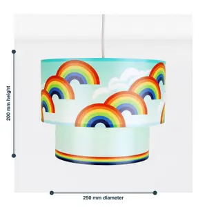 First Choice Lighting Set of 2 Rainbow Design Ceiling Light Shades