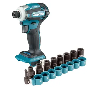 Makita DTD172Z 18v LXT Brushless Cordless 4 Stage Impact Driver Bare +9pc Socket