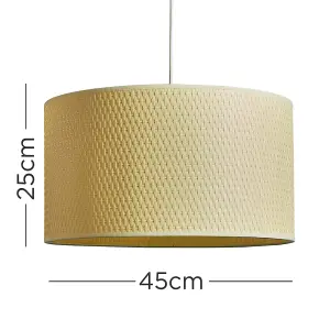 ValueLights Leno Extra Large Natural Ochre Woven Rope Ceiling Pendant Table Light Shade - Complete with 10w LED Bulb In Warm White