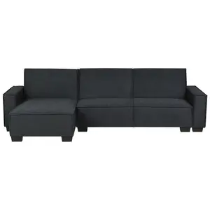 Corner Sofa ROMEDAL Graphite Grey Fabric Right Hand