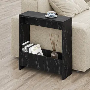 Beeler Modern Slim Compact Side Table Black/Grey