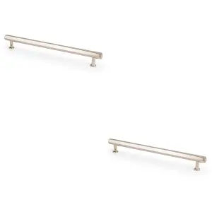 2 PACK - Industrial Hex T Bar Pull Handle - Polished Nickel 224mm Centres Kitchen Cabinet