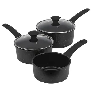 URBNCHEF 24cm Diameter 6 Pcs Pots Saucepans Milk Pans 3 Frying Pans Forged Carbon Induction Cookware Set