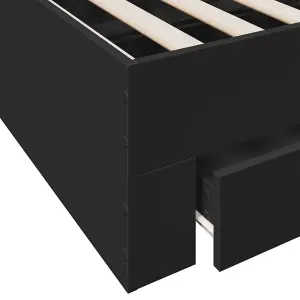 Berkfield Bed Frame with Drawers without Mattress Black 135x190 cm Double