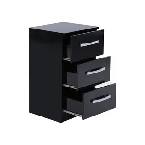 Marquitta 3 Drawer Bedside Table Black