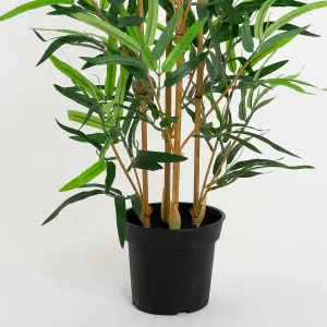 Blooming Artificial - 95cm / 3ft Faux Bamboo Tree with Pot - Indoor House Plant