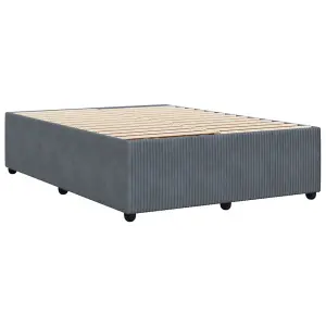 Berkfield Bed Frame without Mattress Dark Grey 140x190 cm Velvet