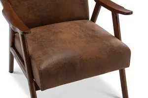 Faux Leather Suede Brown Selma Accent Chair