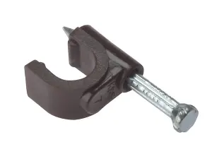 Forge Round Cable Clip 6-7mm Brown Box of 100