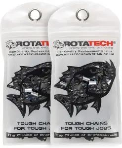 x2 (Two) GENUINE Rotatech CHAINSAW CHAIN 35CM 52 LINKS TO SUIT BOSCH AKE35, AKE35S, AKE35-17S, AKE35-18S, AKE35-19S, AKE35SDS