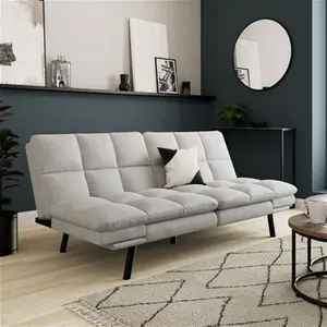 Dunelm Luis Soft Chenille Clic Clac Double Sofa Bed, Mid Century, Grey, Chenille/Fabric