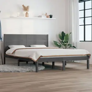 Berkfield Bed Frame Grey Solid Wood Pine 120x200 cm