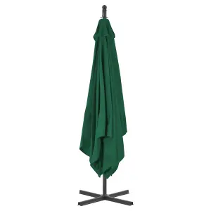 Berkfield Cantilever Umbrella with Steel Pole 250x250 cm Green