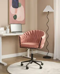 Beliani Glam Office Chair Pink MILAN