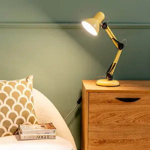 ValueLights Frankie Yellow Adjustable Craft Reading Desk Table Lamp Task Lighting office Light