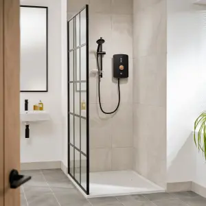 Triton Amala Black Brushed Copper effect Manual Electric Shower, 9.5kW