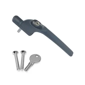 uPVC Window Handle - Universal Inline Locking Espag Window Handle  - 40mm Spindle Anthracite Grey