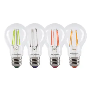 Sylvania ToLEDo Retro Chroma Green, Blue, Red, Orange E27 4W LED Bulbs for Festoon String Lights