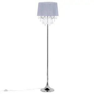 Beliani Glam Crystal Floor Lamp Grey EVANS