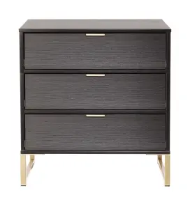 Madrid 3 Drawer Chest in Black Ash (Ready Assembled)