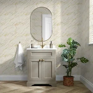 Modern Marble Wallpaper In Cream With Gold Effect