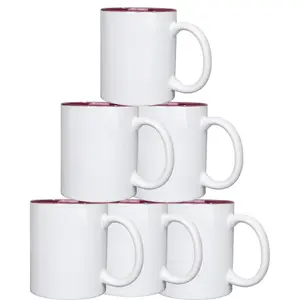 4Pack 11oz White 2Tone Sublimation Mugs Perfect for Custom Printing