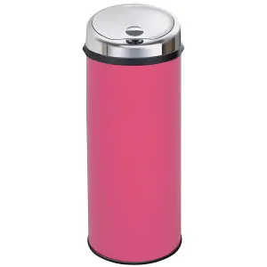 Inmotion 50L Pink Stainless Steel Auto Sensor Kitchen Waste Dust Bin