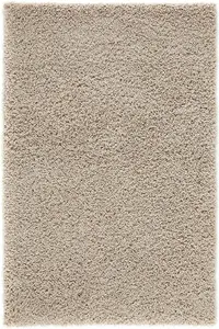 Modern Extra Large Small Soft 5cm Shaggy Non Slip Bedroom Living Room Carpet Runner Area Rug - Light Beige 80 x 150 cm