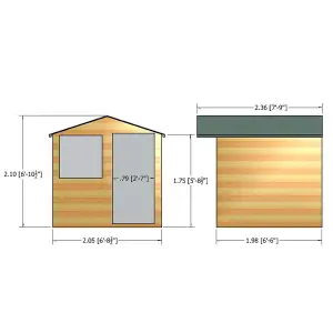 Shire Abri 7x7 ft Apex Wooden Shed with floor & 1 window - Assembly service included