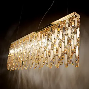 Luminosa Elisir 8 Light Pendant Bar Light Brass