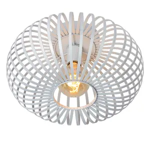 Lucide Manuela Vintage Flush Ceiling Light 39.5cm- 1xE27 - White