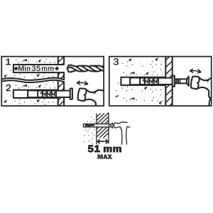 Diall PZ Mushroom Hammer fixing (Dia)6mm (L)80mm, Pack of 20