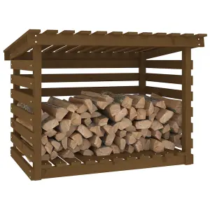 Berkfield Firewood Rack Honey Brown 108x73x79 cm Solid Wood Pine