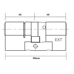 Yale Matt Black Brass 45/45 Euro Cylinder lock